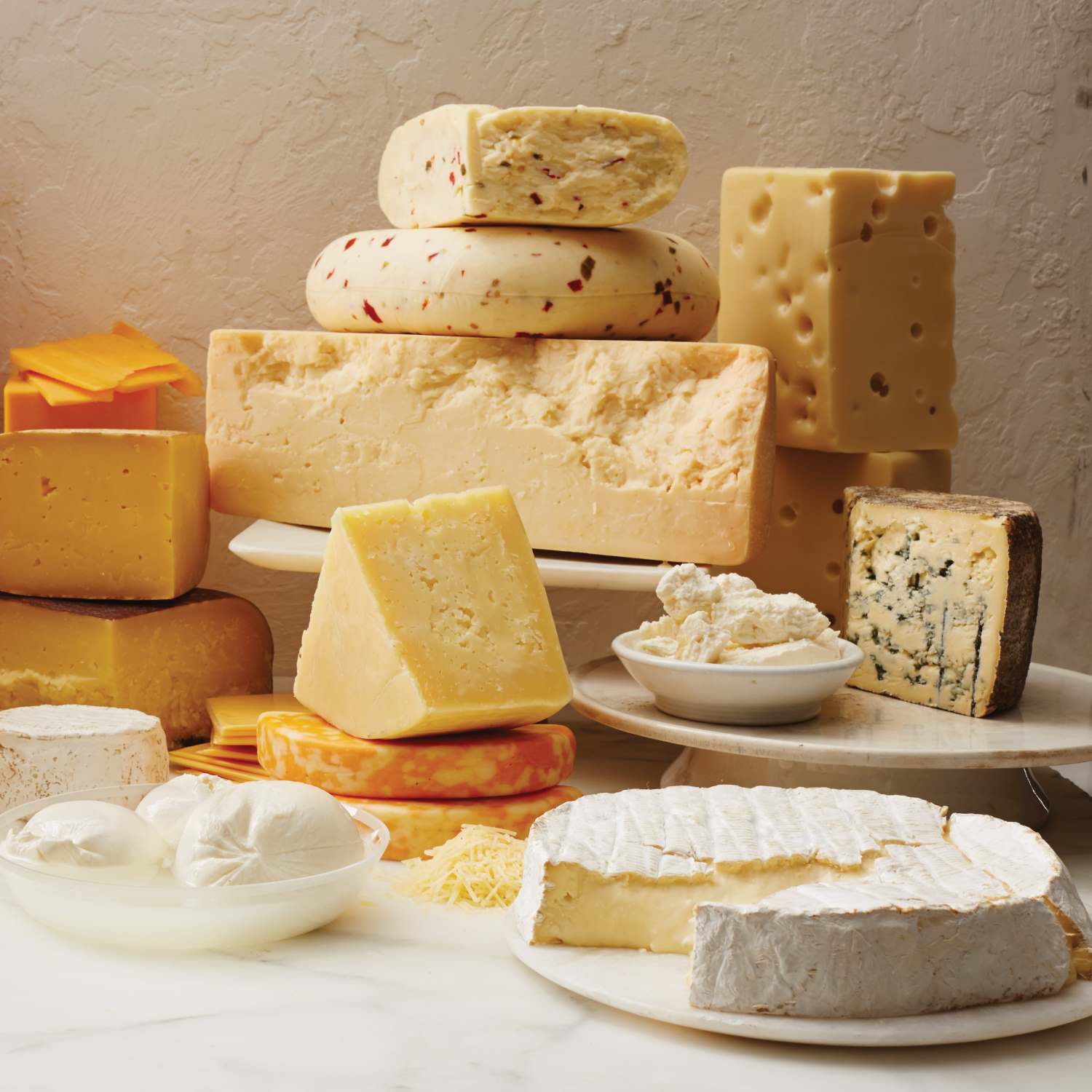 A group of various U.S. cheeses